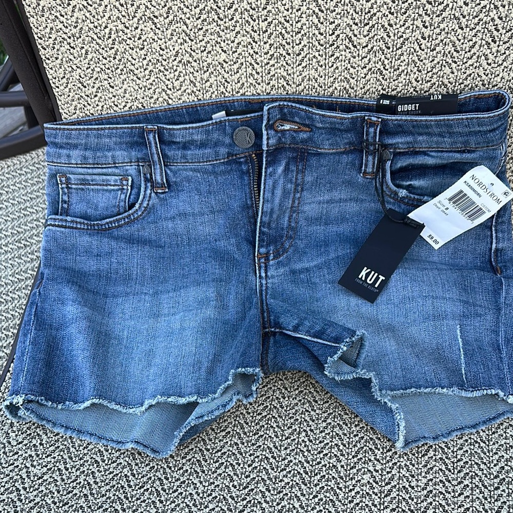 Kut from the Kloth Blue Distressed Jean Shorts